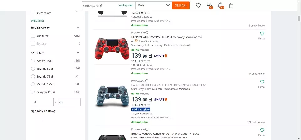 Pad do PS4 z Allegro w niskiej cenie Podejrzane oferty na allegro padów PS4
