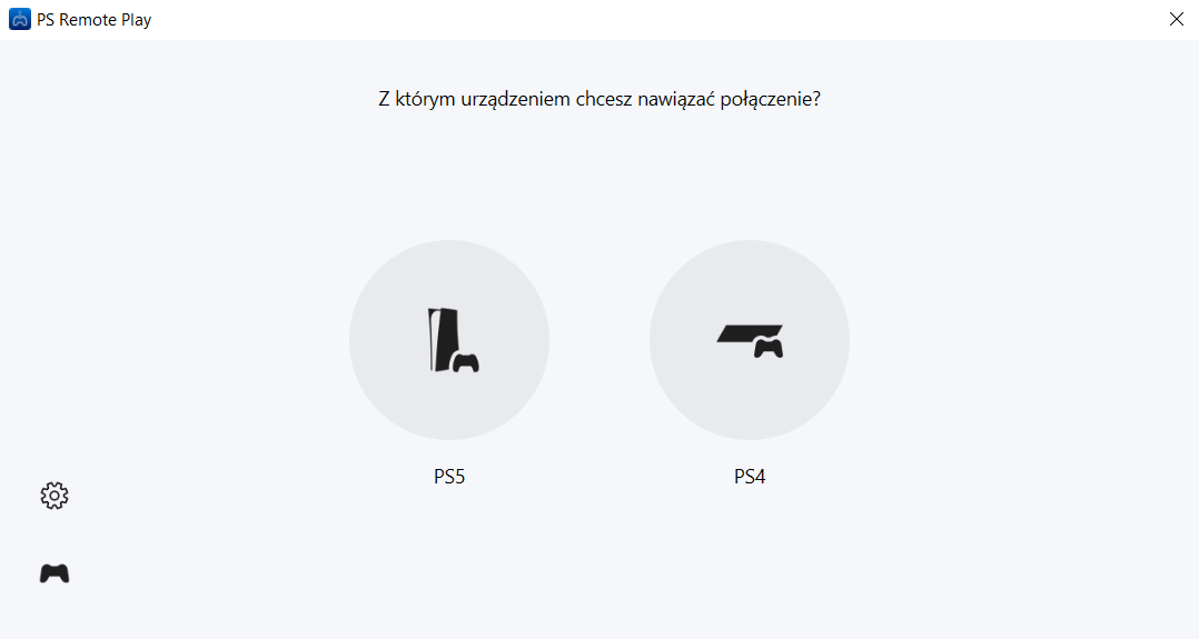 Pad PS5 podłączony do PS4 Usługa PS Remote Play