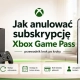 Ekran konta Microsoft z ustawieniami Xbox Game Pass i opcją anulowania subskrypcji lub wyłączenia rozliczania cyklicznego