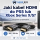 Kabel HDMI do PS5 i Xbox Series X/S podłączony do konsoli i telewizora 4K