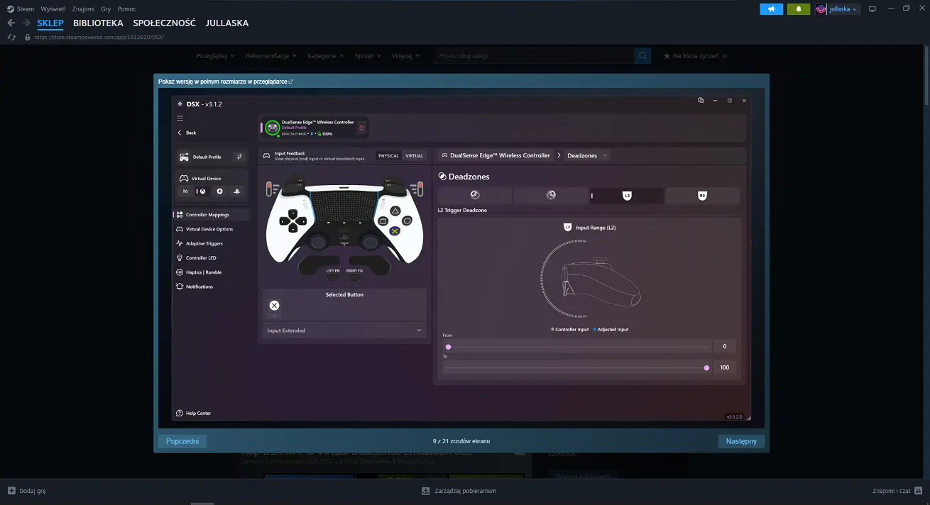 DualSensex Deadzone ustawienia DualSensex Deadzone ustawienia gry