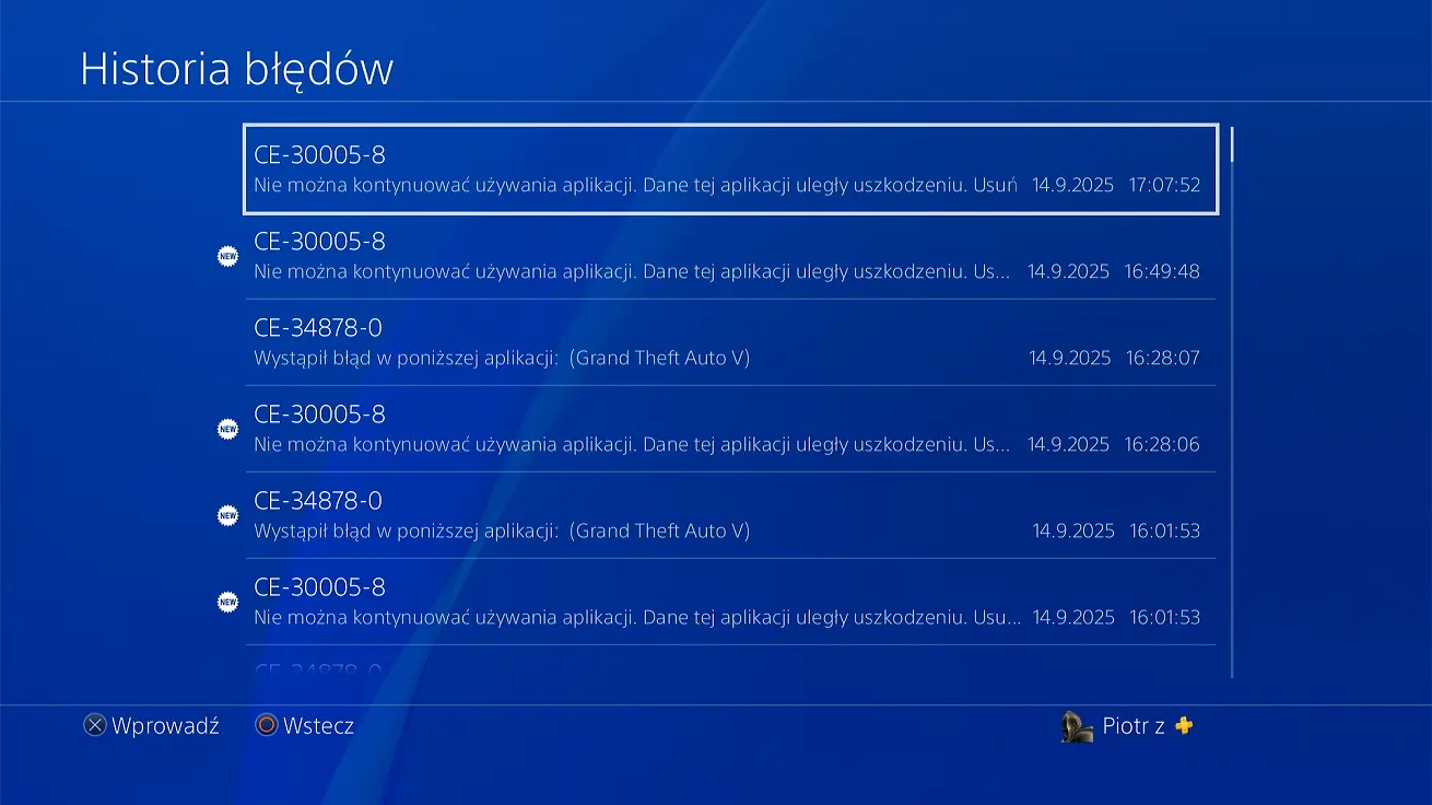 PS4 błąd SU-42118-6 historia błędów PS4 błąd SU-42118-6 historia błędów lista