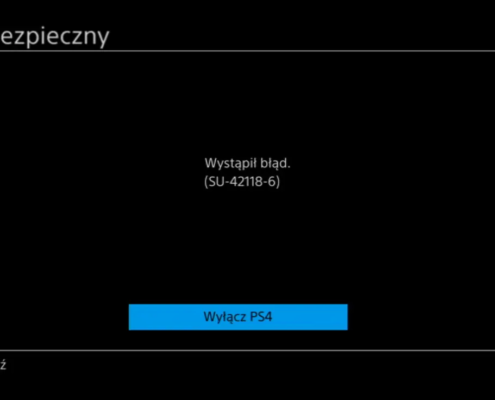 PS4 błąd SU-42118-6 tryb bezpieczny wystąpił błąd problem