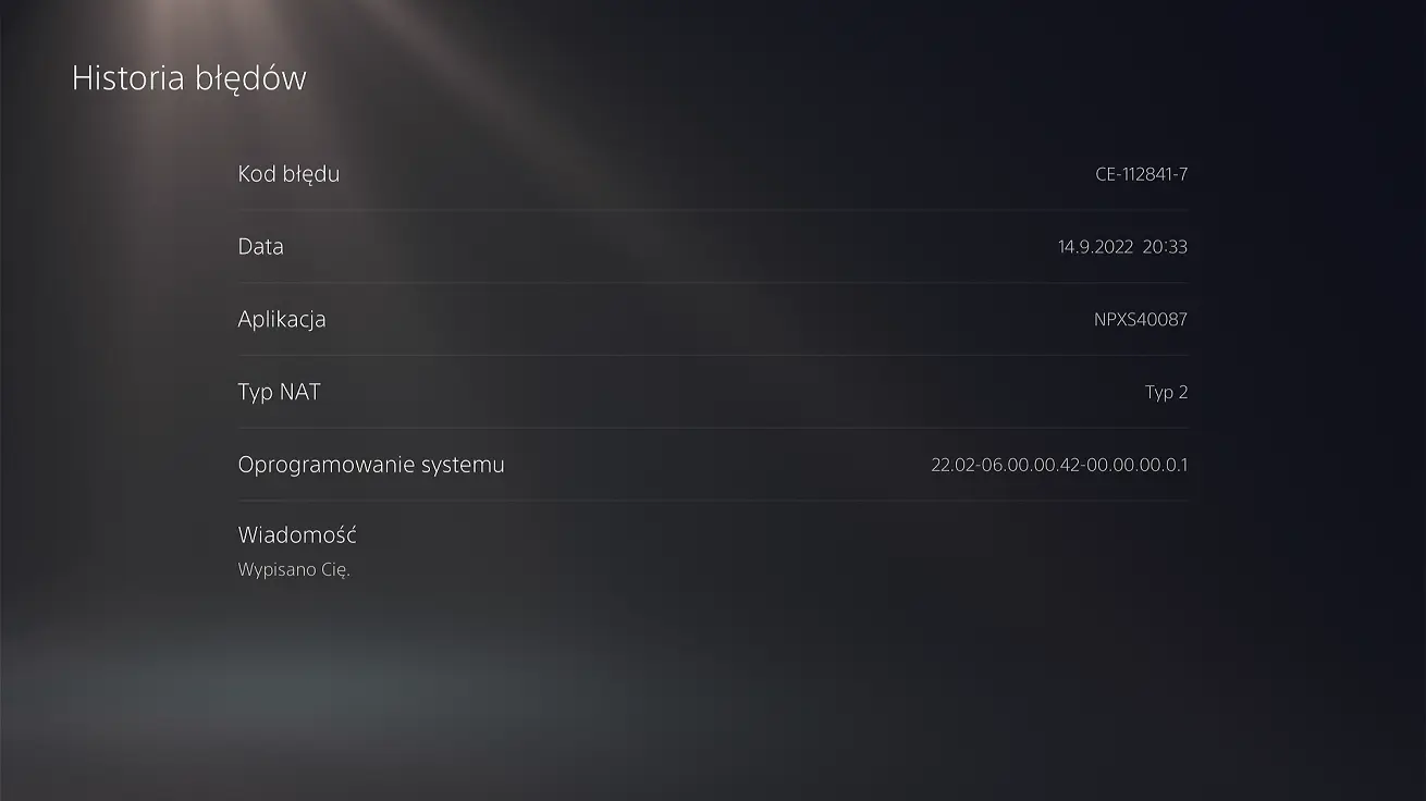 PS5 błąd CE-100045-0 wypisano cię PS5 błąd CE-100045-0 wypisano cię problem