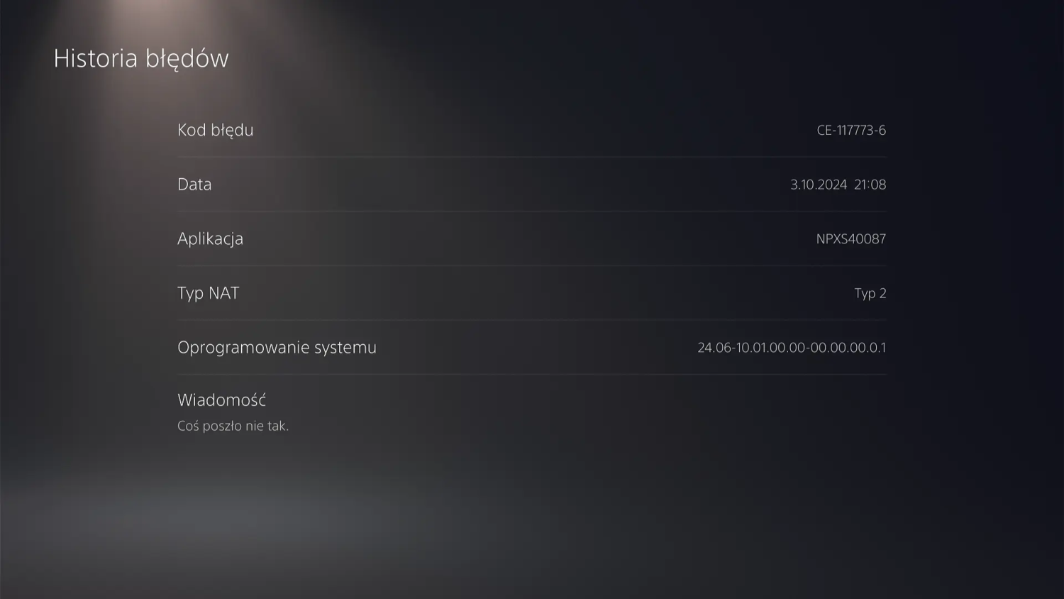 PS5 błąd CE-117773-6 cos poszło nie tak PS5 błąd CE-117773-6 cos poszło nie tak problem