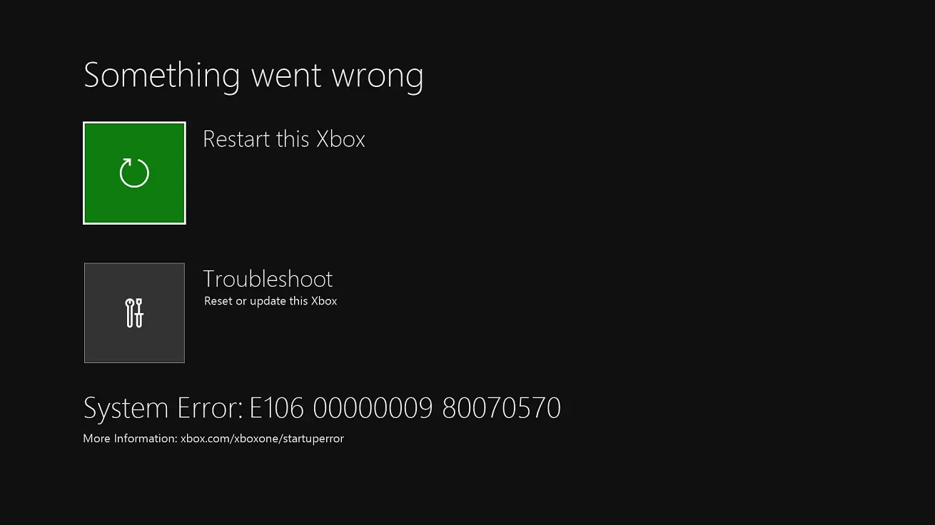 Tryb awaryjny Xbox error e106 something went wrong Tryb awaryjny Xbox error e106 something went wrong błąd