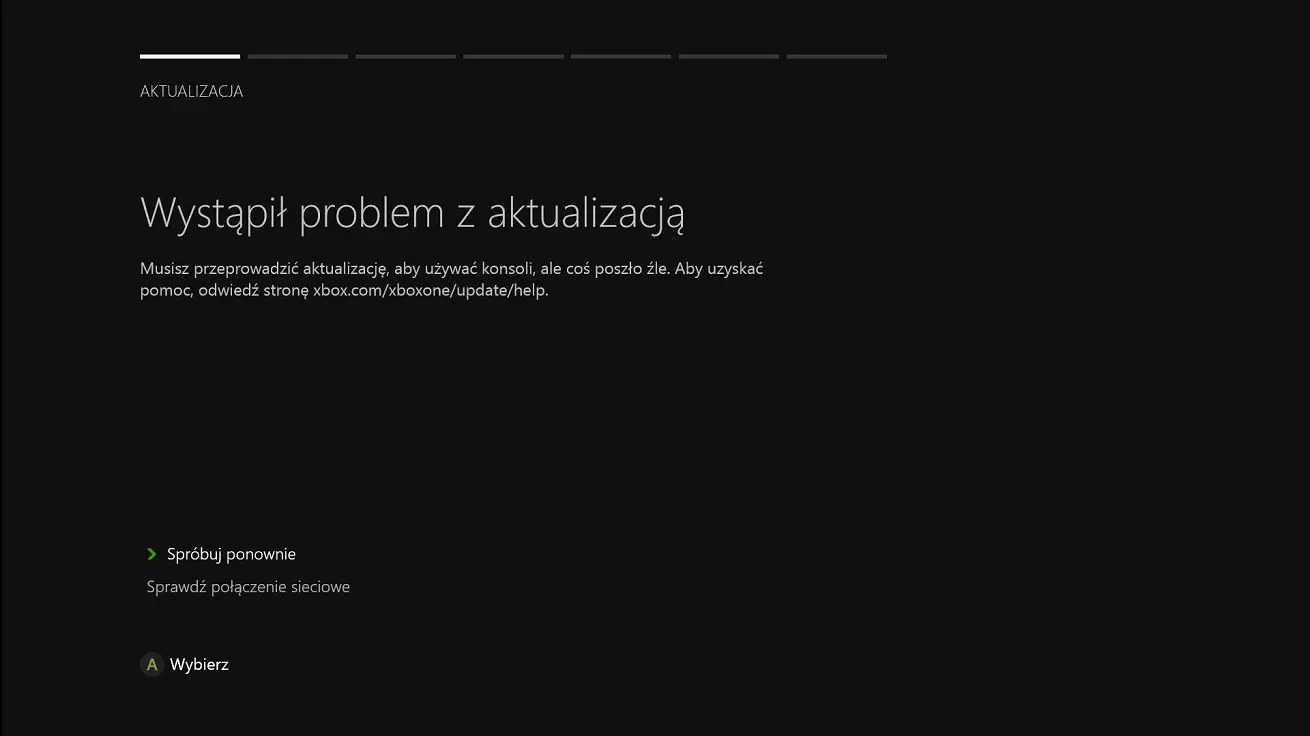 Tryb awaryjny Xbox problem z aktualizacja komunikat Tryb awaryjny Xbox problem z aktualizacja komunikat