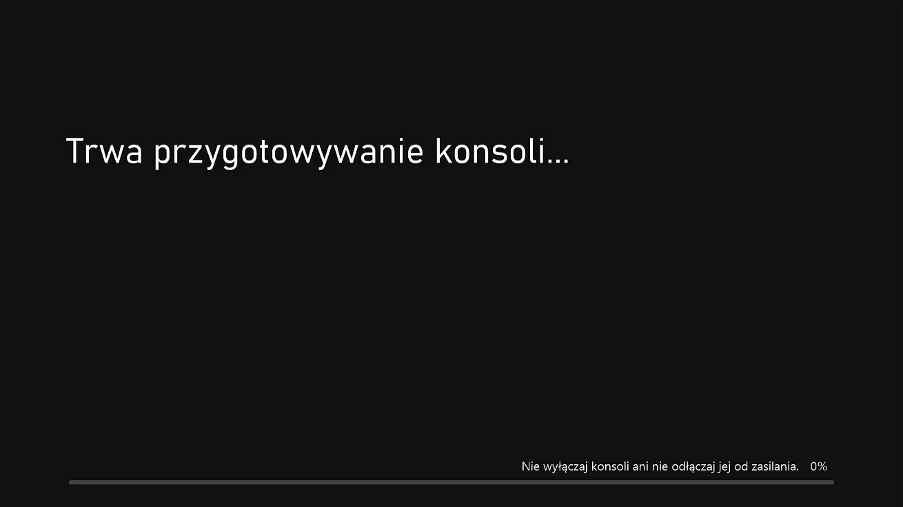 Tryb awaryjny Xbox przygotowywanie konsoli ekran ładowania Tryb awaryjny Xbox przygotowywanie konsoli ekran ładowania system