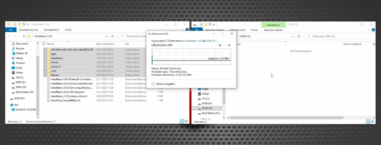 Autobleem kopiowanie plikow na pendrive Kopiowanie plików Autobleema na pendrive – przenoszenie zawartości instalacyjnej do pamięci USB